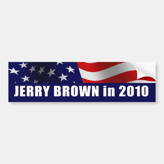 Pegatina Para Coche Jerry Brown para el gobernador California 2010 (Frente)