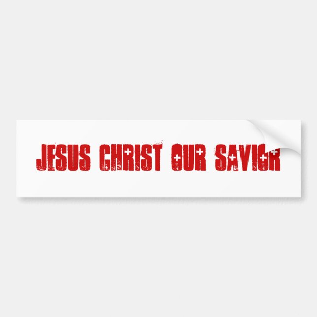 PEGATINA PARA COCHE JESUCRISTO NUESTRO SALVADOR BUMPERSTICKER (Frente)