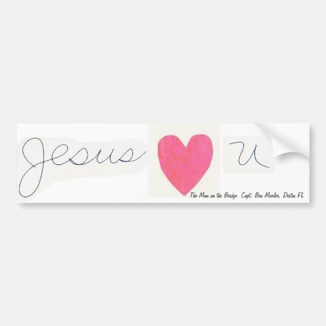 Pegatina Para Coche Jesús (<3) hombre de parachoques de U Sticker~The (Frente)