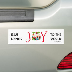 Pegatina Para Coche JESUS   ALEGRÍA AL MUNDO   Cristiano   NAVIDADES