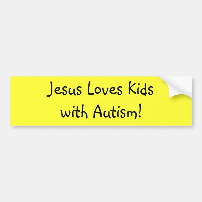 Pegatina Para Coche ¡Jesús ama el autismo de Kidswith! (Frente)