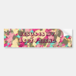 PEGATINA PARA COCHE JESÚS ES MI MEJOR AMIGO