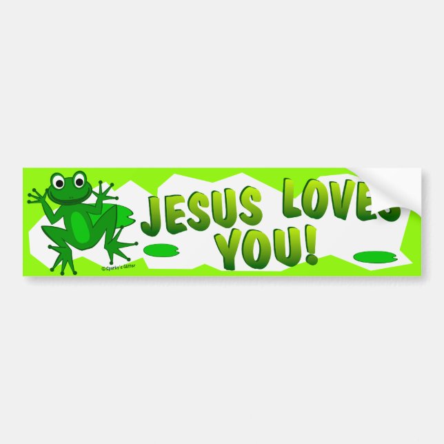 Pegatina Para Coche ¡Jesús le ama! (Frente)
