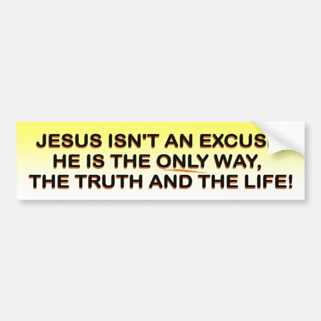 Pegatina Para Coche Jesús - manera, verdad, bumpersticker de la vida (Frente)