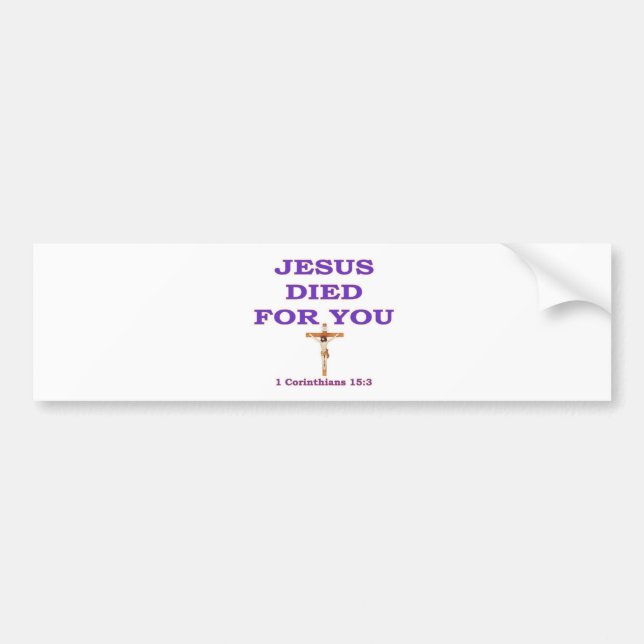 PEGATINA PARA COCHE JESÚS MURIÓ POR TI (Frente)