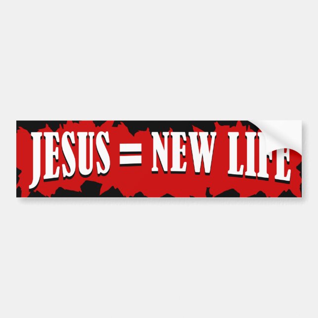 Pegatina Para Coche Jesús = nueva vida (Frente)