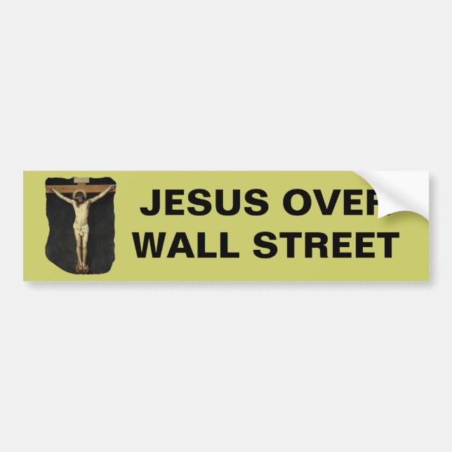 PEGATINA PARA COCHE JESUS OVER WALL STREET (Frente)