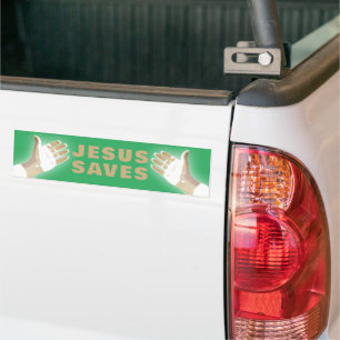 Pegatina Para Coche JESUS SAVES verde