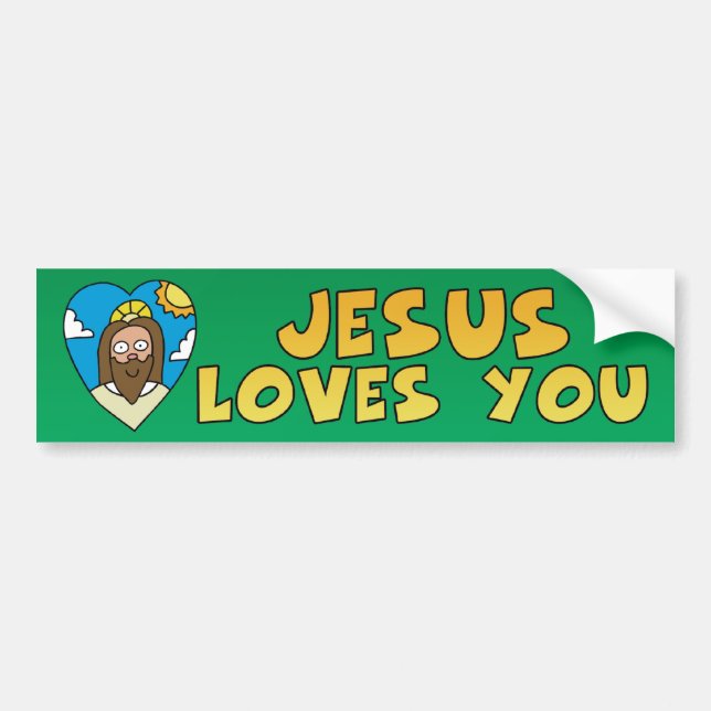 Pegatina Para Coche Jesús te ama (Frente)