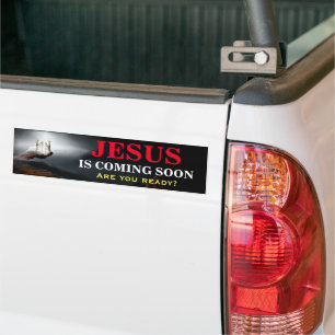 PEGATINA PARA COCHE JESÚS VENDRÁ PRONTO BOMBARDEO