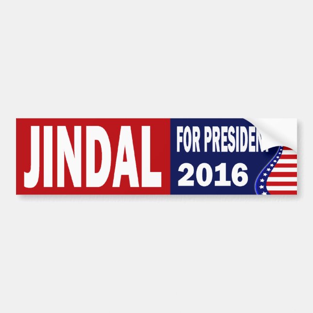Pegatina Para Coche Jindal para el presidente 2016 (Frente)