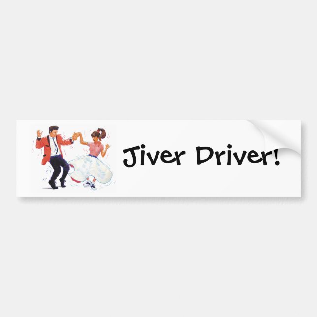 Pegatina Para Coche Jiver Driver Rock clásico y baile Roll Jive (Frente)