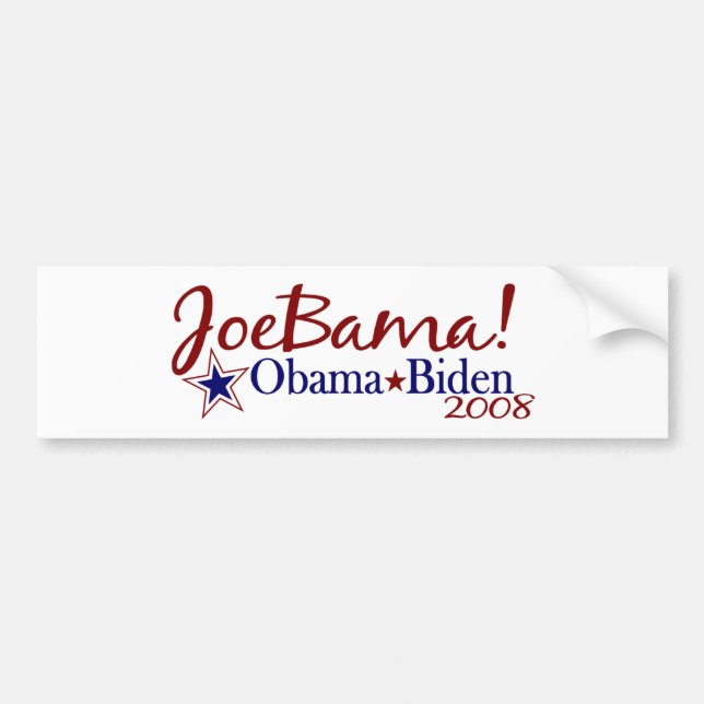 Pegatina Para Coche JoeBama (Obama Biden 2008) (Frente)