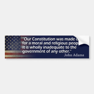 Pegatina Para Coche John Adams: Un pueblo moral y religioso