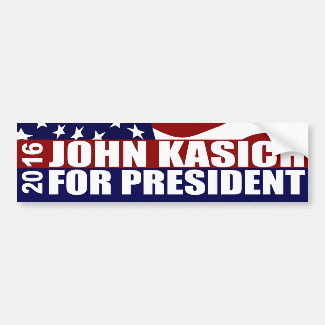 Pegatina Para Coche John Kasich Presidente 2016 (Frente)