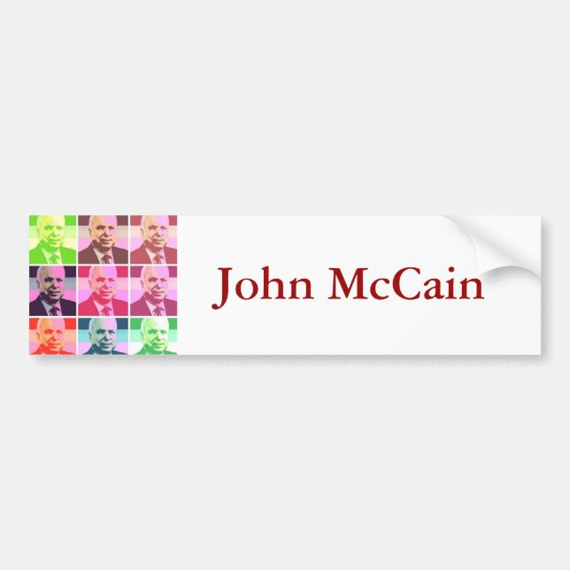 Pegatina Para Coche John McCain (Frente)
