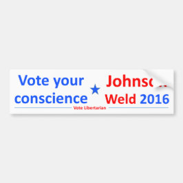 Pegatina Para Coche Johnson-Soldadura 2016 -- Vote su conciencia