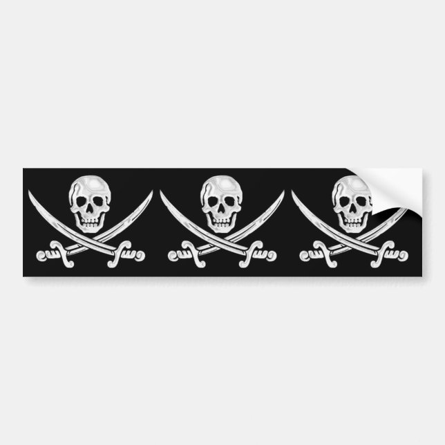 Pegatina Para Coche Jolly Roger Skull (Frente)