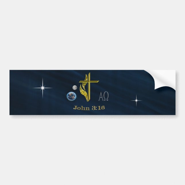 Pegatina Para Coche Juan 3:16 (Frente)