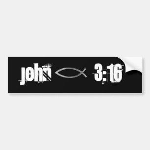 Pegatina Para Coche Juan 3:16 Cita de la Biblia Personalizar