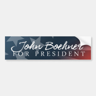 Pegatina Para Coche Juan Boehner para presidente Autograph White