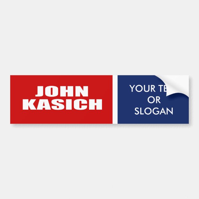 PEGATINA PARA COCHE JUAN KASICH PARA EL GOBERNADOR (Frente)