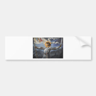 Pegatina Para Coche Juana de Arco con la bandera