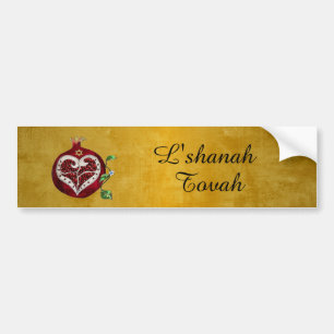 Pegatina Para Coche Judaica Pomegranate Heart Hanukkah Rosh Hashanah