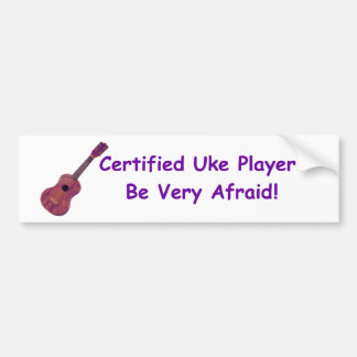Pegatina Para Coche Jugador certificado de Uke. ¡Tenga muy miedo!