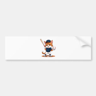 Pegatina Para Coche Jugador de béisbol gato