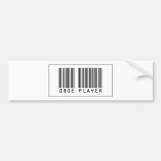 Pegatina Para Coche Jugador de Oboe del código de barras (Frente)