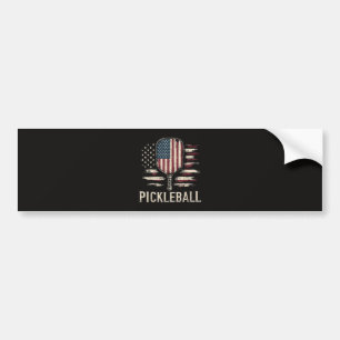 Pegatina Para Coche Jugador de Pickleball Bandera de EE. UU. Paddlebal