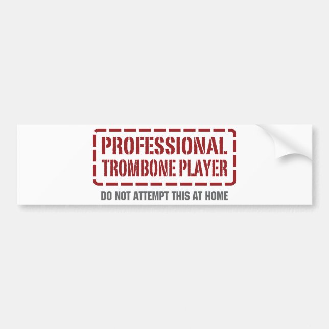 Pegatina Para Coche Jugador de Trombone profesional (Frente)