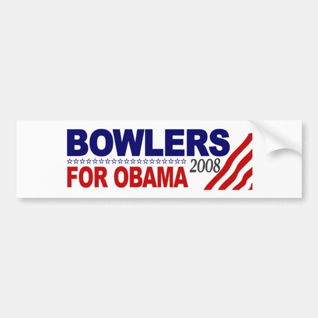 Pegatina Para Coche Jugadores de bolos para Obama (Frente)