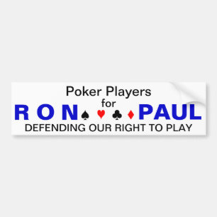 Pegatina Para Coche Jugadores de póker para Ron Paul