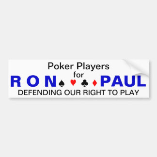 Pegatina Para Coche Jugadores de póker para Ron Paul