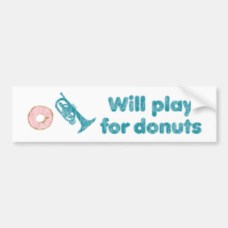 Pegatina Para Coche Jugarán Mellophone por los donuts
