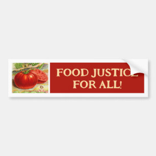 Pegatina Para Coche Justicia Alimentaria - Tomates de cosecha y Jardín