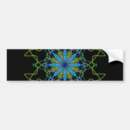 Pegatina Para Coche Kaleidoscope Mandala Art Black Blue Star