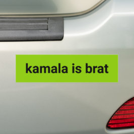 Pegatina Para Coche kamala es brat moderna typography black lime green