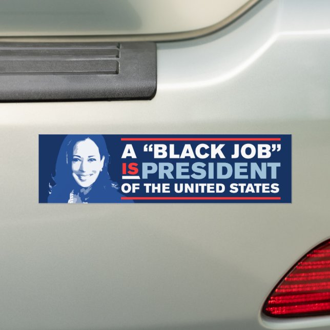 Pegatina Para Coche Kamala Harris 2024 Black Job is President (en coche)