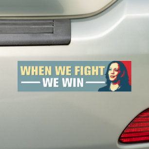 Pegatina Para Coche Kamala Harris 2024 Cuando Peleamos Ganamos