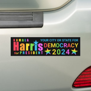 Pegatina Para Coche Kamala Harris Pride 2024 Presidente Democracia