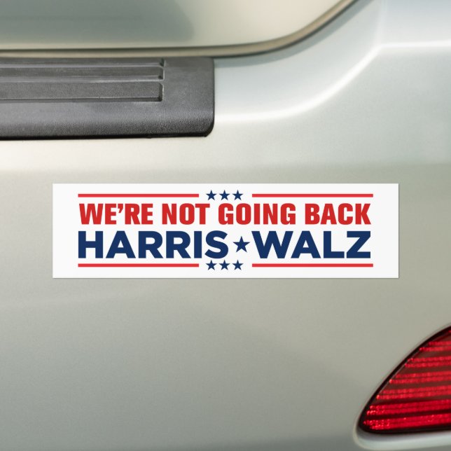 Pegatina Para Coche Kamala Harris Walz 2024 No vamos a volver (en coche)