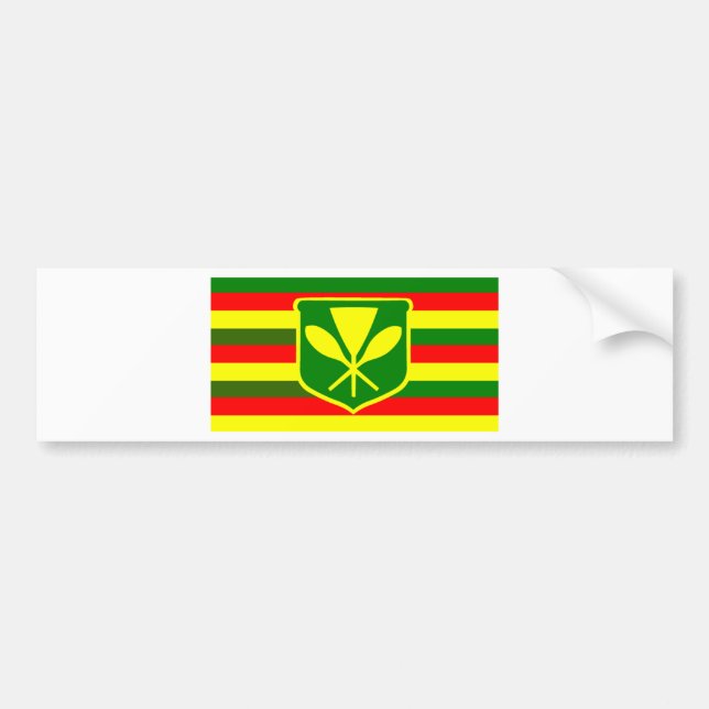 Pegatina Para Coche Kanaka Maoli - bandera hawaiana nativa (Frente)