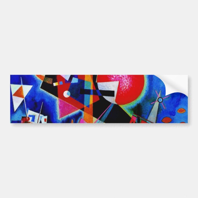 Pegatina Para Coche Kandinsky con pintura abstracta azul (Frente)