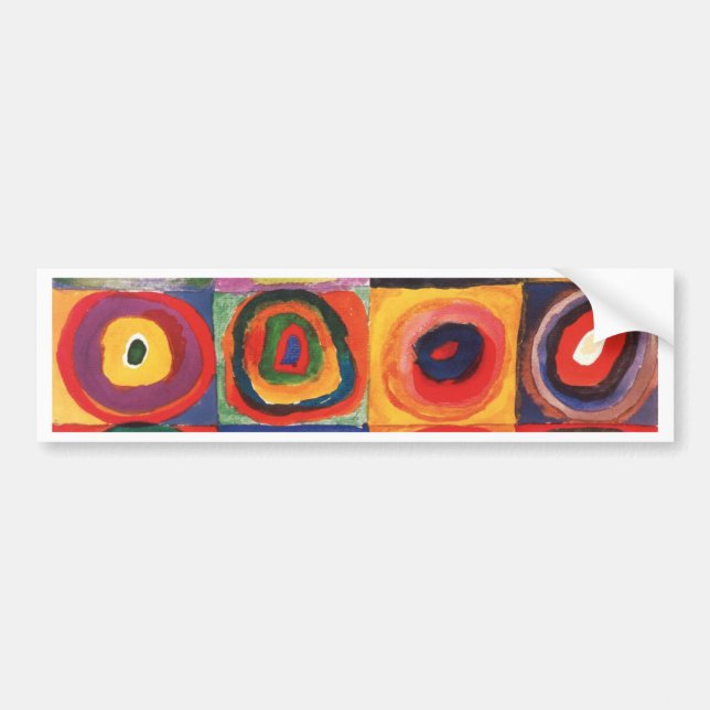 Pegatina Para Coche Kandinsky Farbstudie Quadrate Squares Círculos Art (Frente)