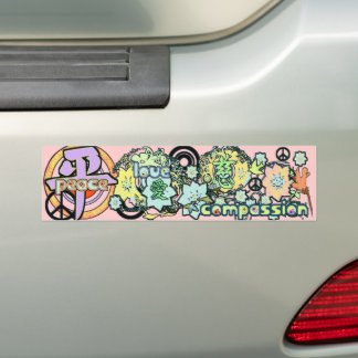 Pegatina Para Coche Kanji por la paz-amor-compasión -