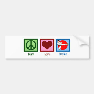 Pegatina Para Coche Karate del amor de la paz