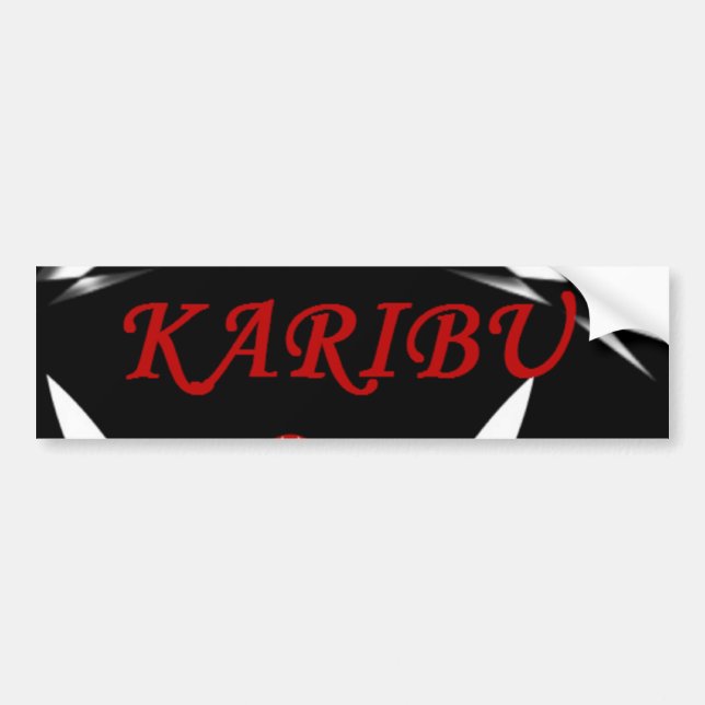Pegatina Para Coche KARIBU bienvenida Car Bumper Sticker (Frente)